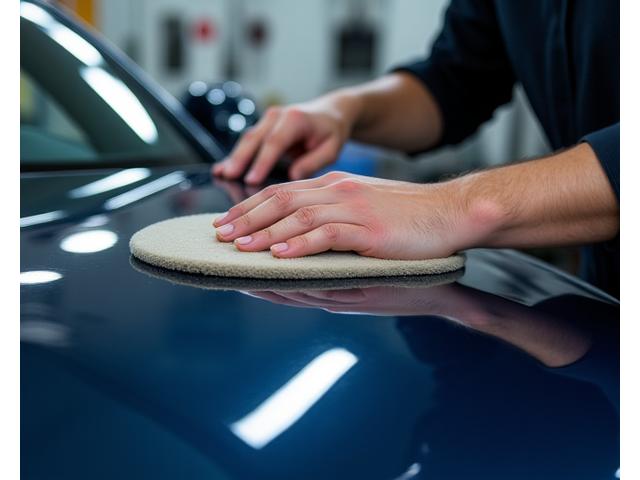Expert en detailing en train de polir une voiture